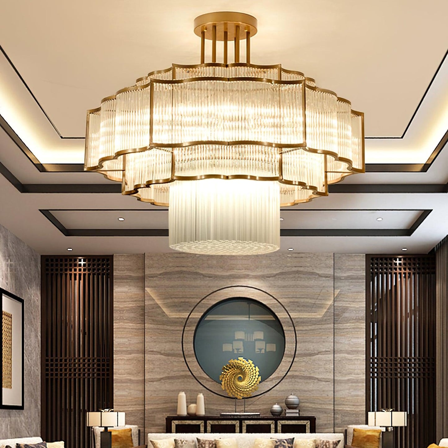 Layered Crystal Ceiling Light - Nuvé