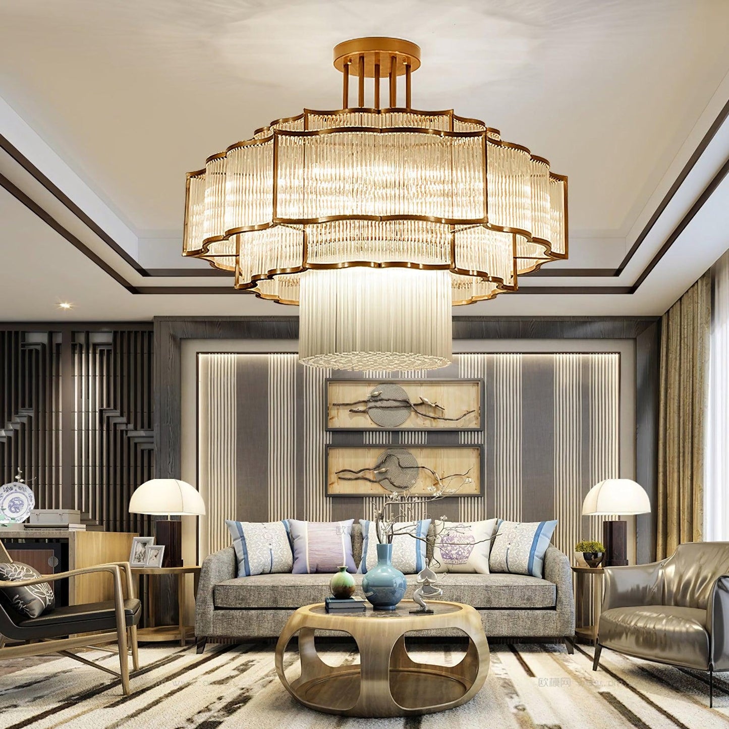 Layered Crystal Ceiling Light - Nuvé