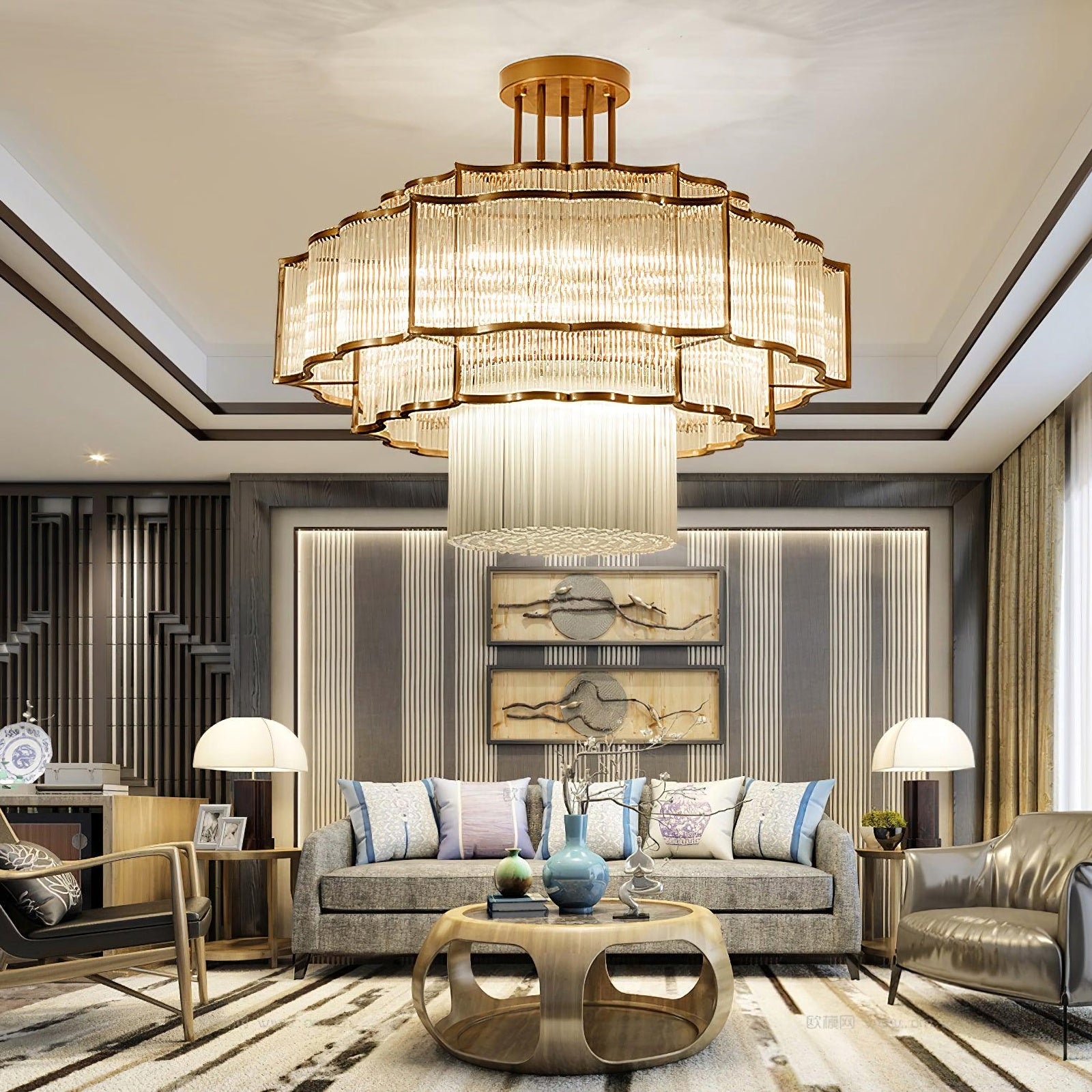 Layered Crystal Ceiling Light - Nuvé