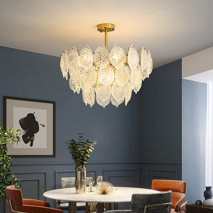 Leaf Shape Glass Modern Chandelier - Nuvé