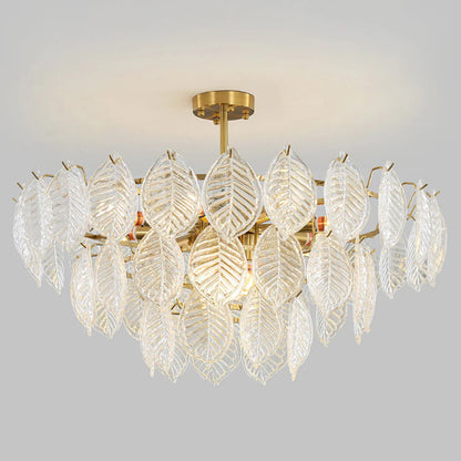 Leaf Shape Glass Modern Chandelier - Nuvé