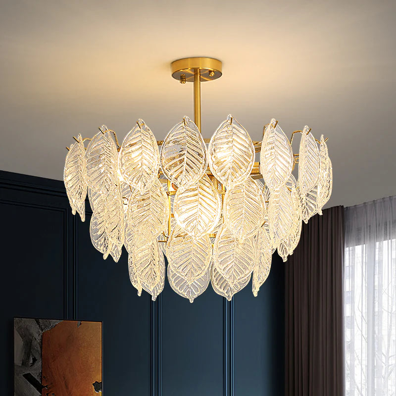 Leaf Shape Glass Modern Chandelier - Nuvé