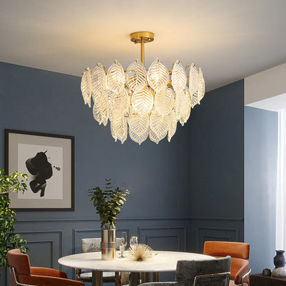 Leaf Shape Glass Modern Chandelier - Nuvé