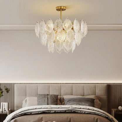 Leaf Shape Glass Modern Chandelier - Nuvé