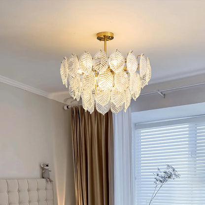 Leaf Shape Glass Modern Chandelier - Nuvé