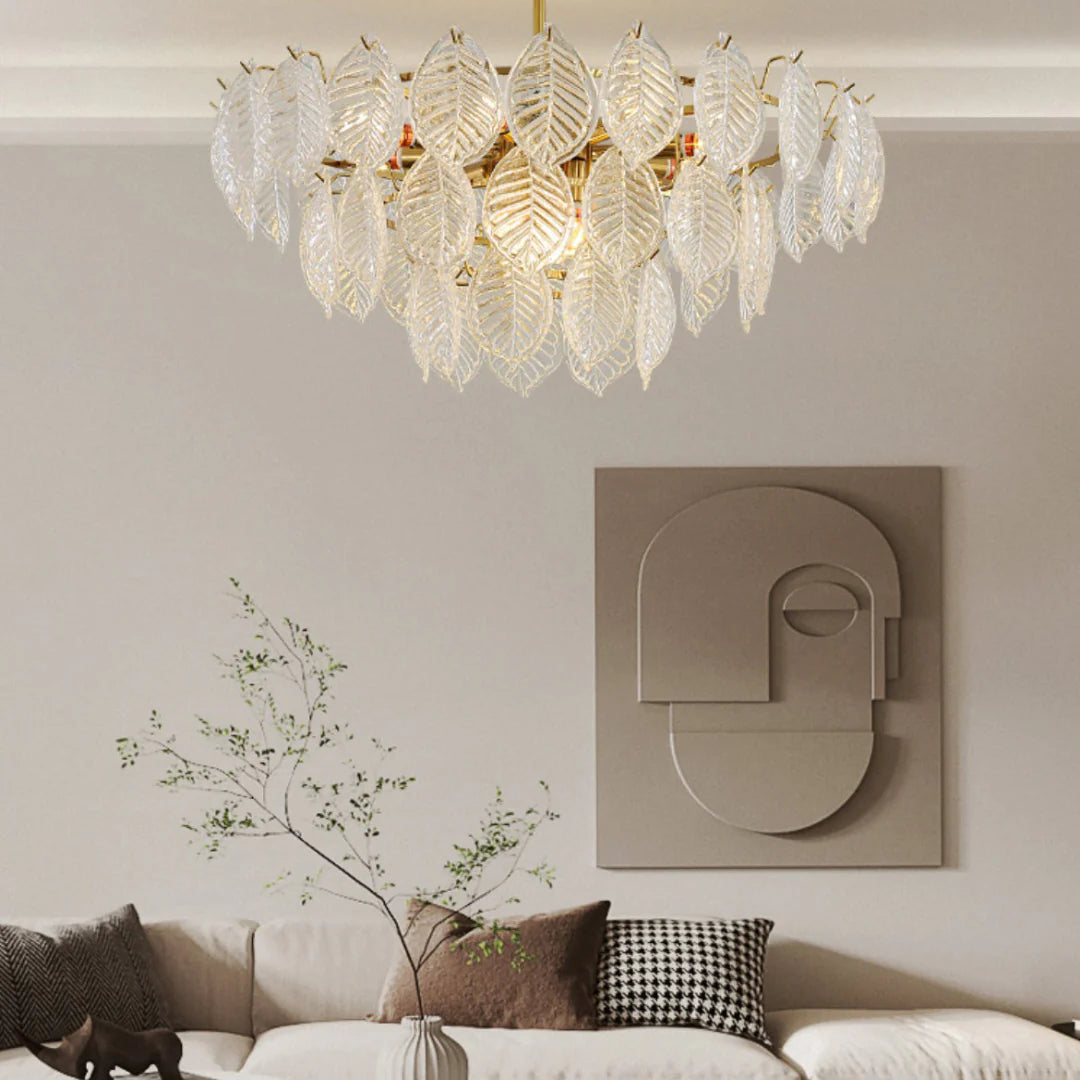 Leaf Shape Glass Modern Chandelier - Nuvé