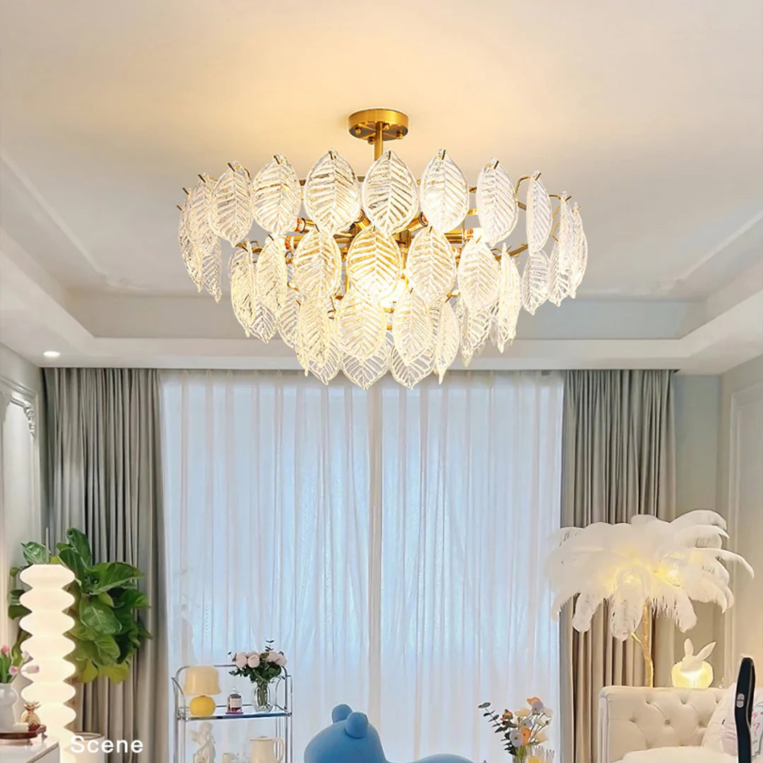Leaf Shape Glass Modern Chandelier - Nuvé