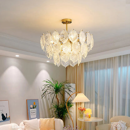 Leaf Shape Glass Modern Chandelier - Nuvé