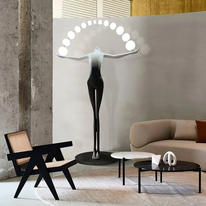 Korewolamp Liberty sculpture floor lamp with a detailed, artistic design and a tall, elegant stand for modern living spaces.