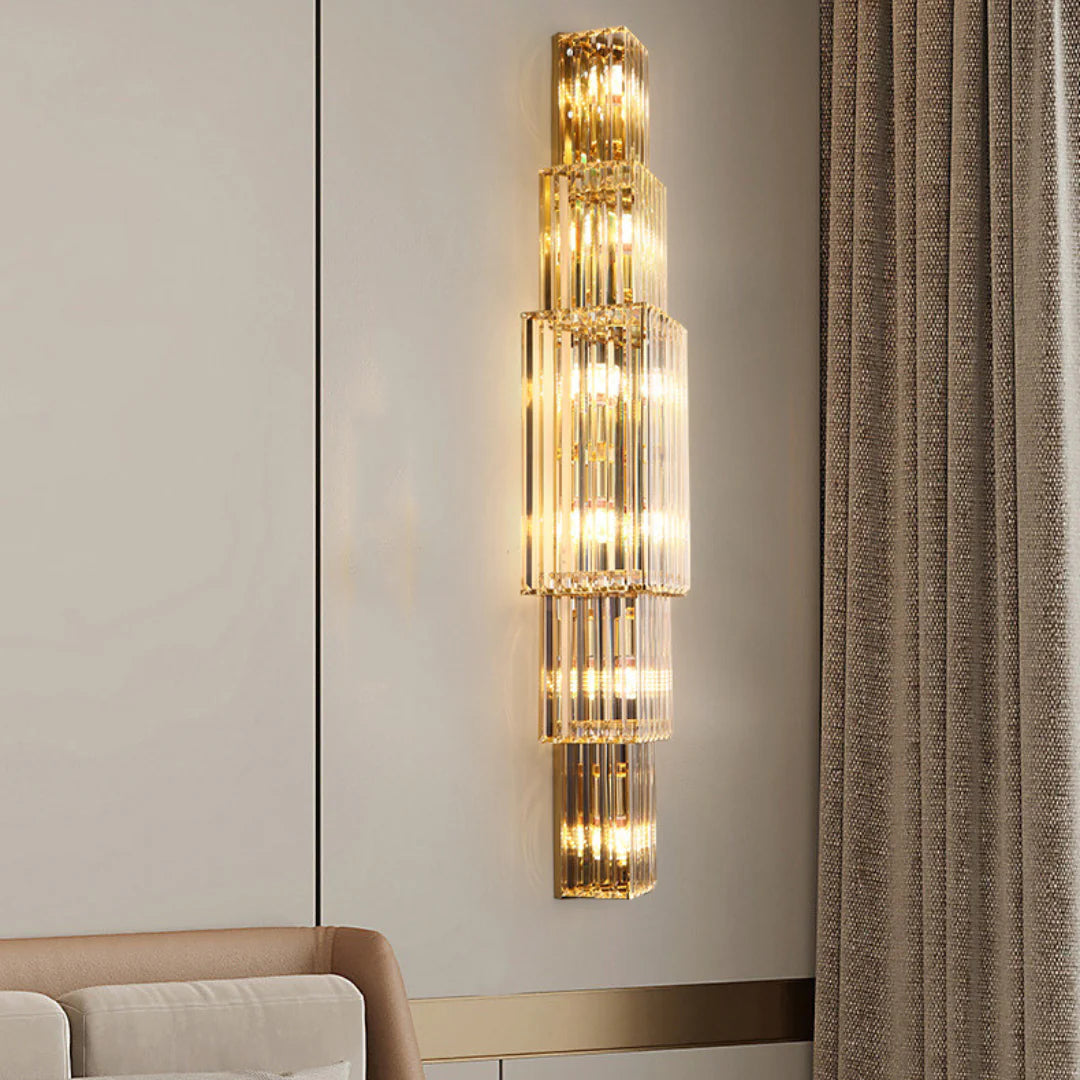 Light Luxury Crystal Layered Wall Lamp - Nuvé