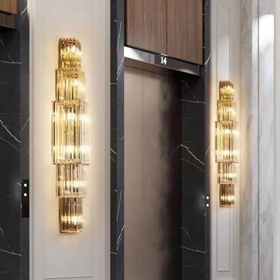 Light Luxury Crystal Layered Wall Lamp - Nuvé