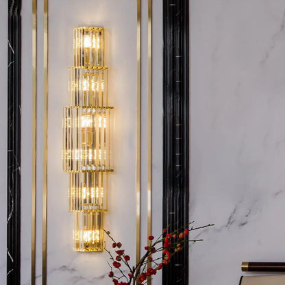 Light Luxury Crystal Layered Wall Lamp - Nuvé