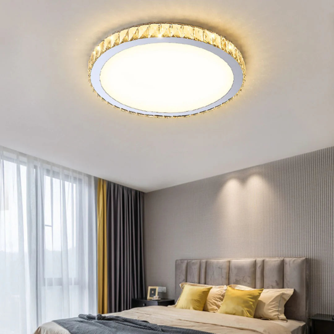 Light Luxury Round Crystal Ceiling Lamp - Nuvé