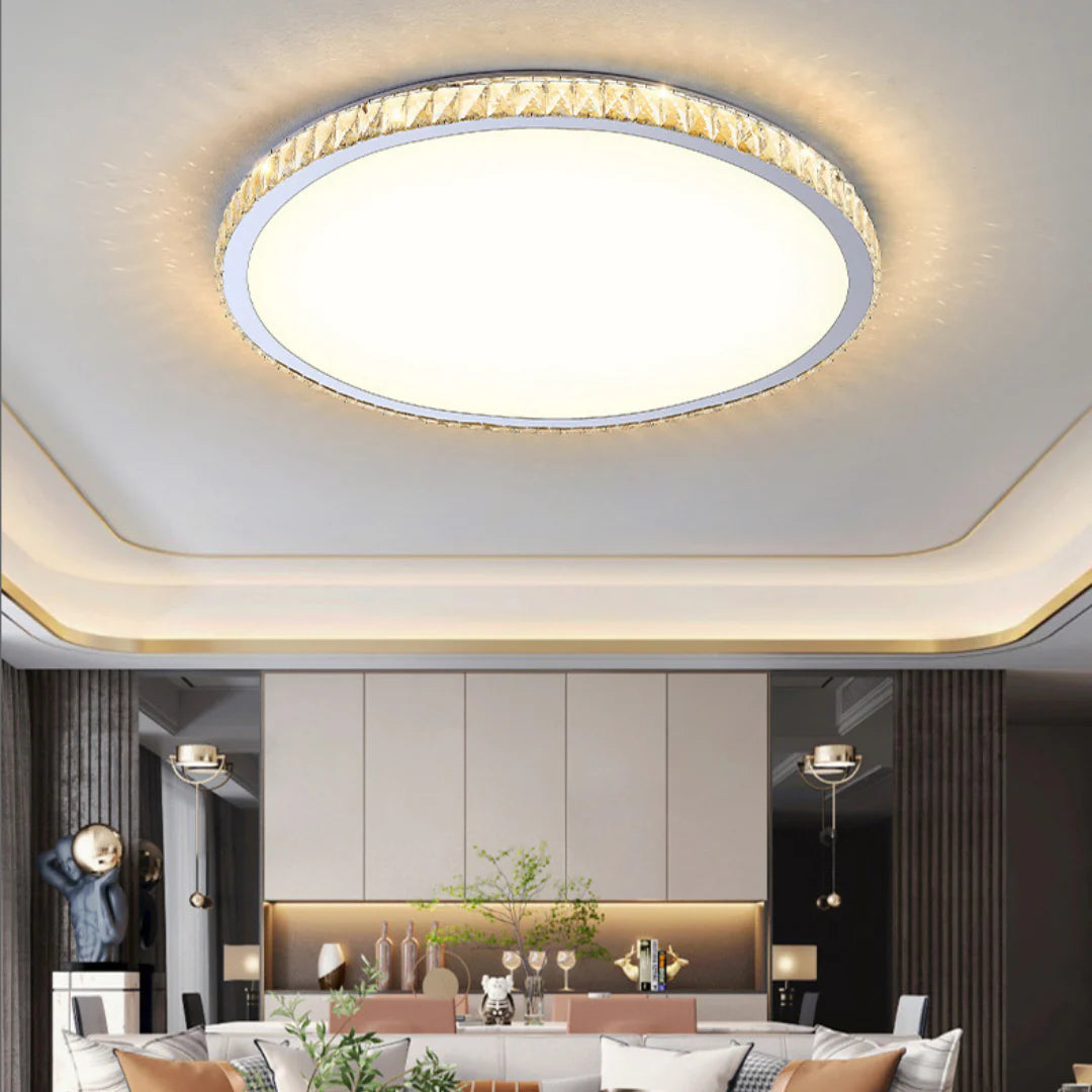 Light Luxury Round Crystal Ceiling Lamp - Nuvé