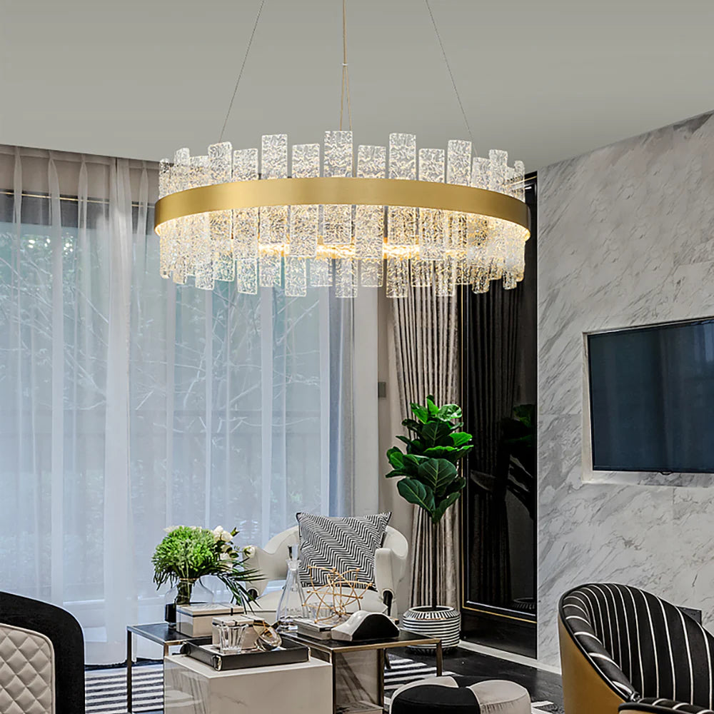 Light Luxury Round Glass Chandelier - Nuvé