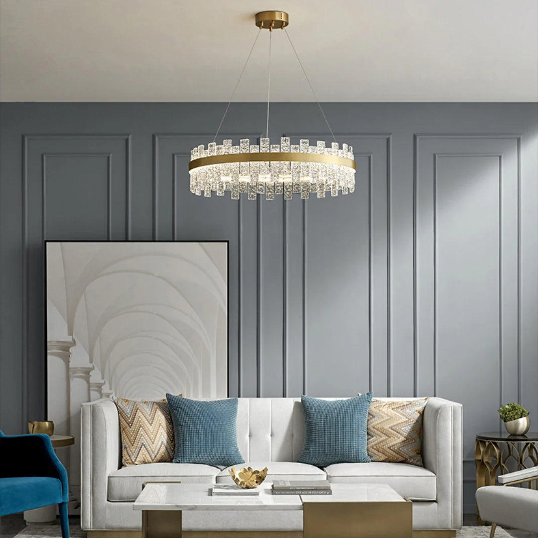 Light Luxury Round Glass Chandelier - Nuvé