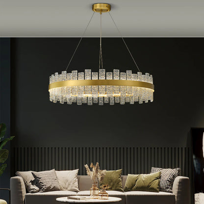 Light Luxury Round Glass Chandelier - Nuvé