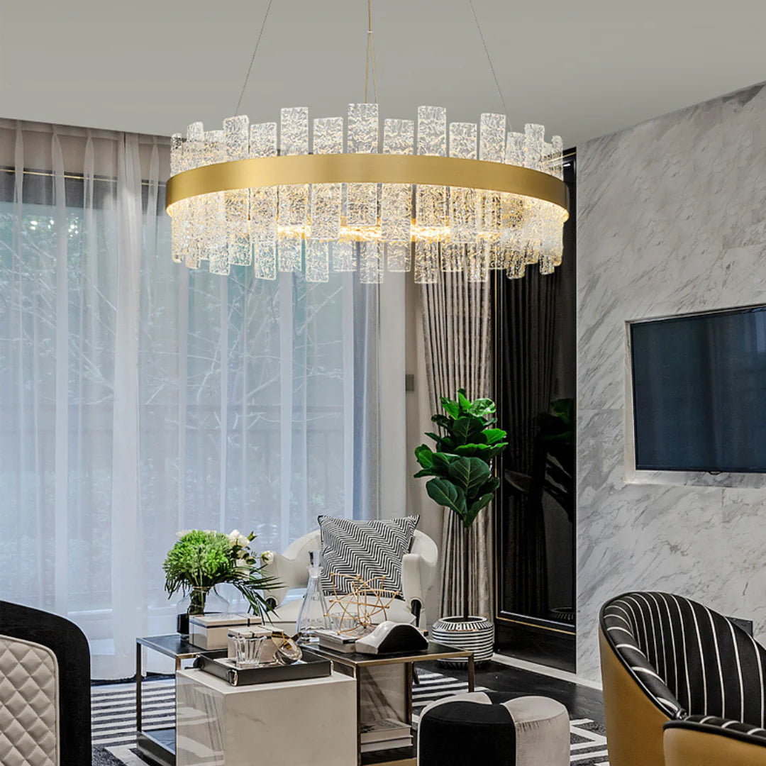 Light Luxury Round Glass Chandelier - Nuvé