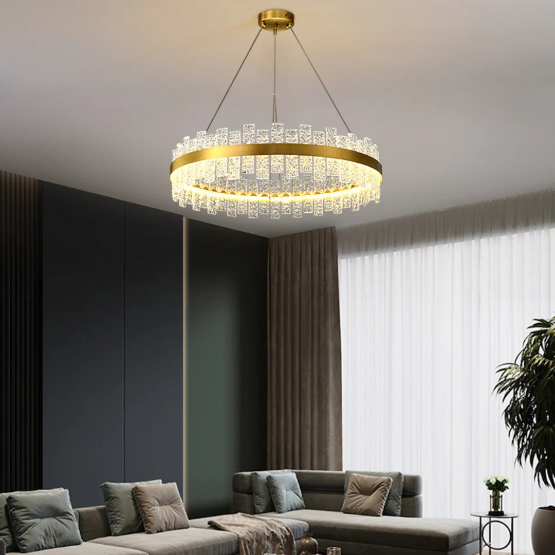 Light Luxury Round Glass Chandelier - Nuvé