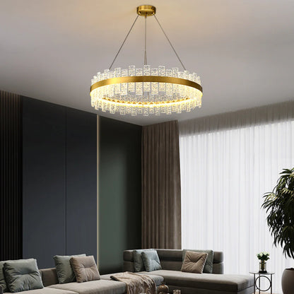 Light Luxury Round Glass Chandelier - Nuvé