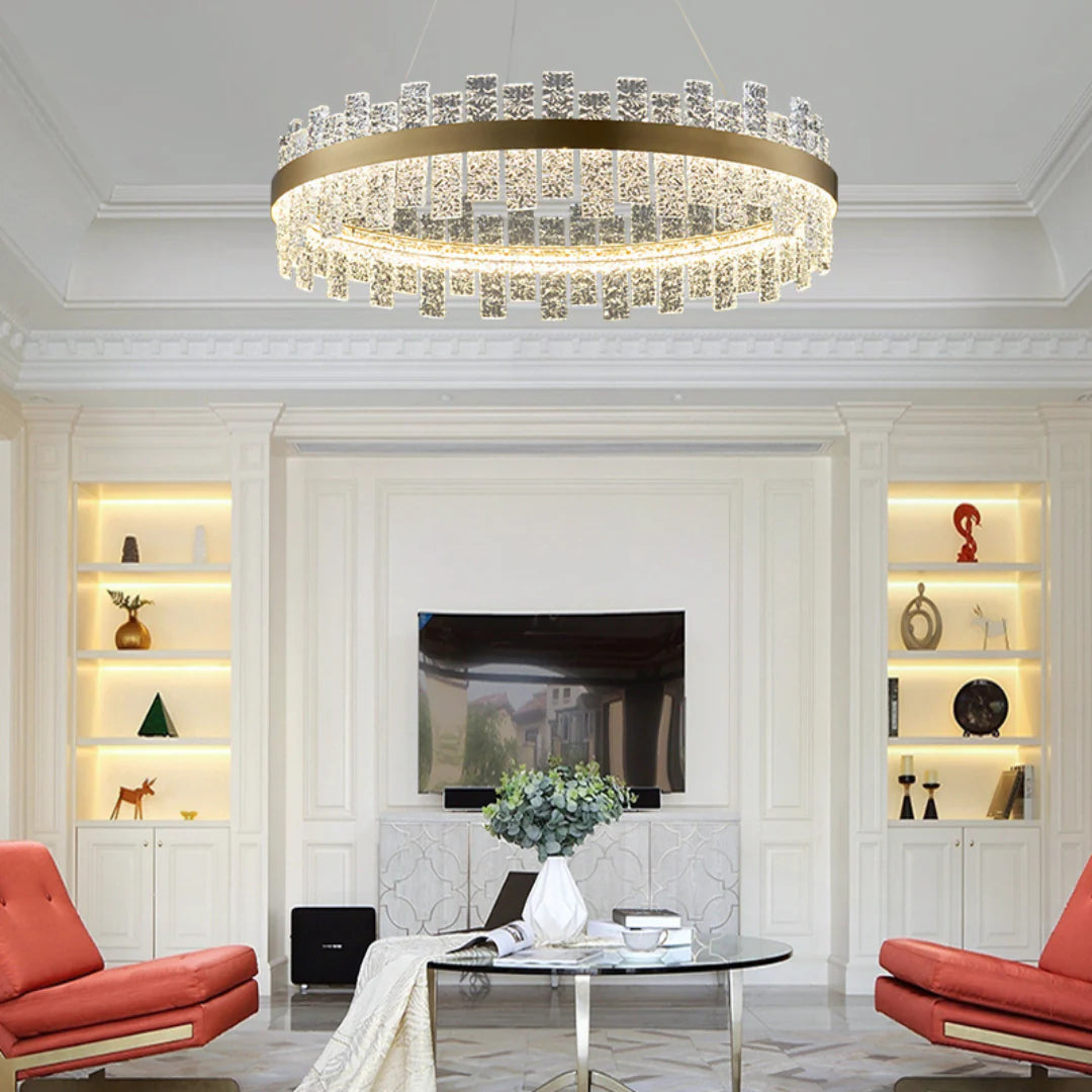 Light Luxury Round Glass Chandelier - Nuvé