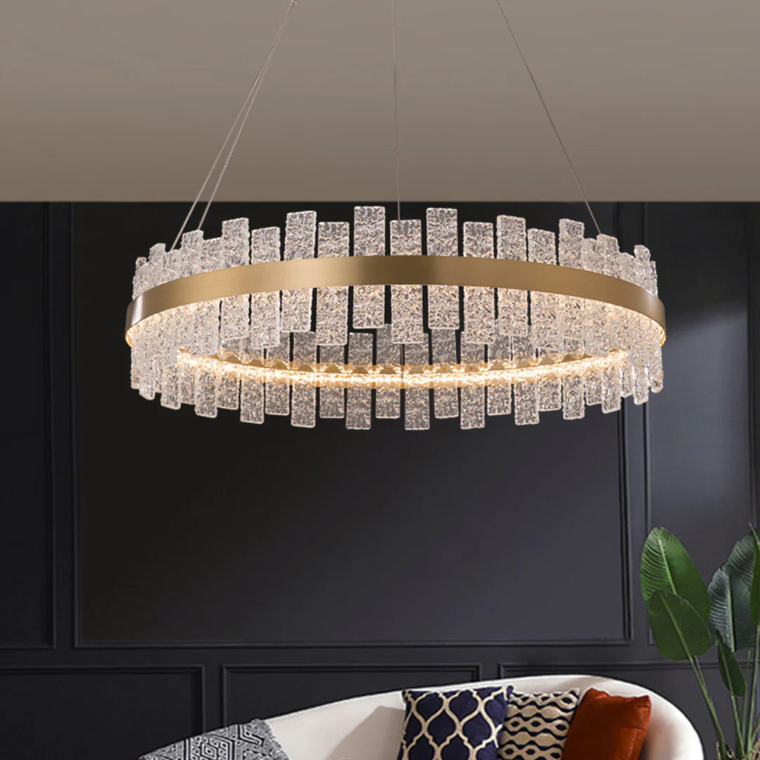 Light Luxury Round Glass Chandelier - Nuvé