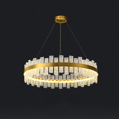 Light Luxury Round Glass Chandelier