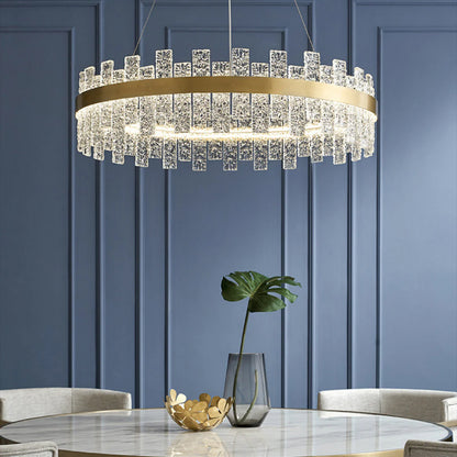 Light Luxury Round Glass Chandelier