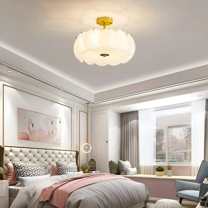 Light Luxury Round Glass Ceiling Lamp - Nuvé