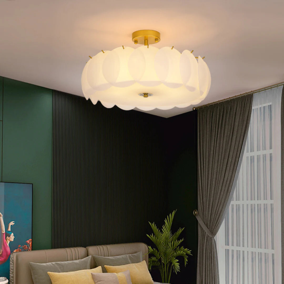 Light Luxury Round Glass Ceiling Lamp - Nuvé
