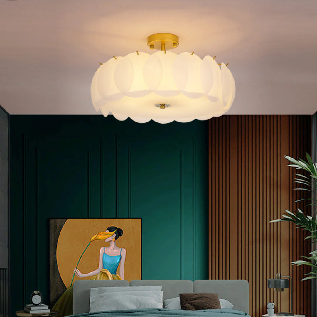 Light Luxury Round Glass Ceiling Lamp - Nuvé