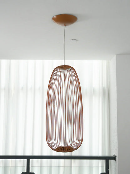 Lightweight spokes-shaped cage pendant lamp by korewolamp, modern pendant light with airy, open design for contemporary decor.