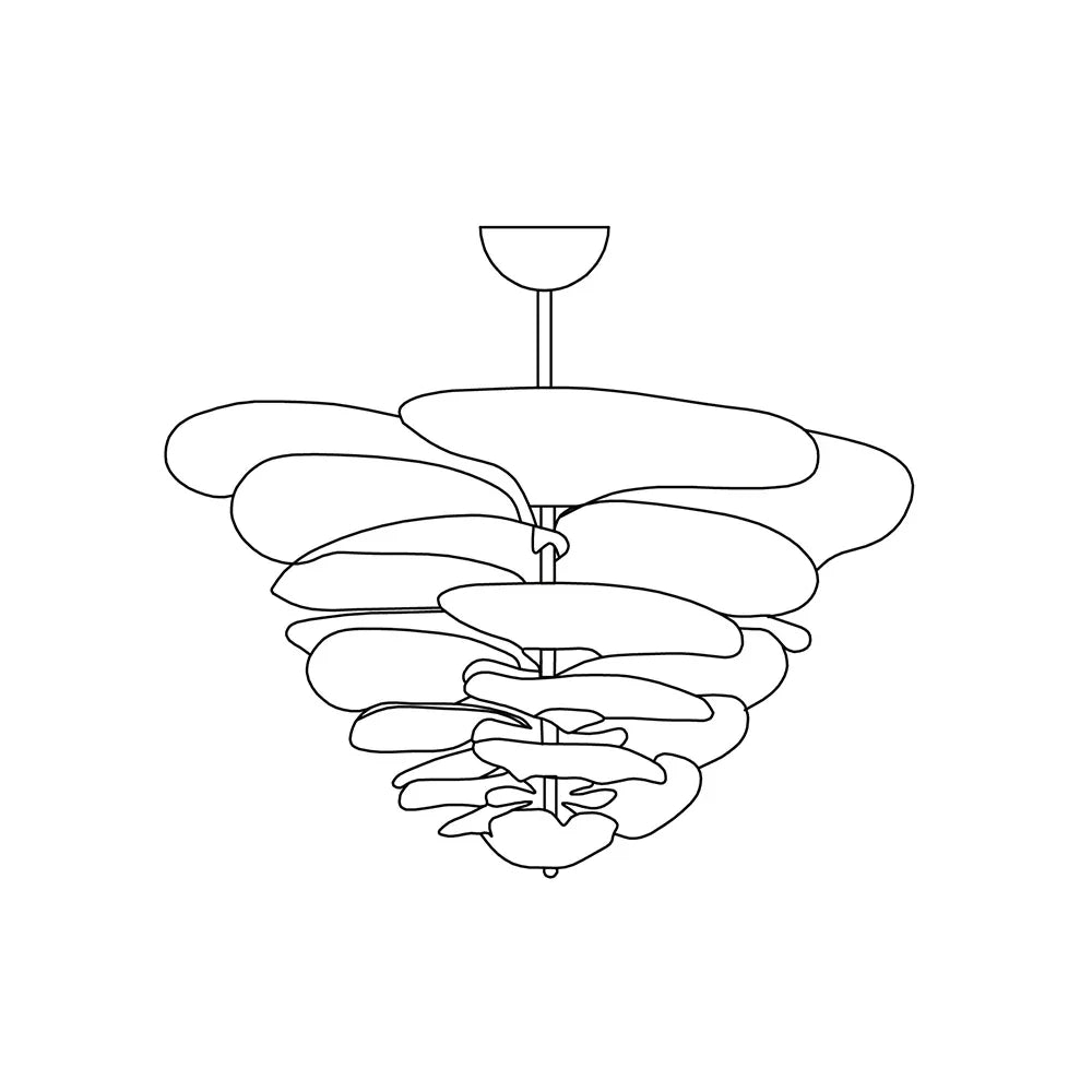 Leaf-Shaped Pink Textured Glass Chandelier - Nuvé