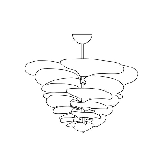 Leaf-Shaped Pink Textured Glass Chandelier - Nuvé