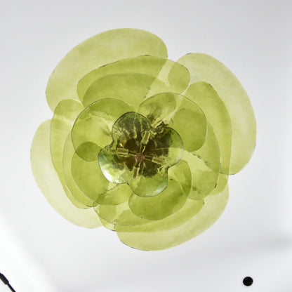 Leaf-Shaped Green Textured Glass Chandelier - Nuvé