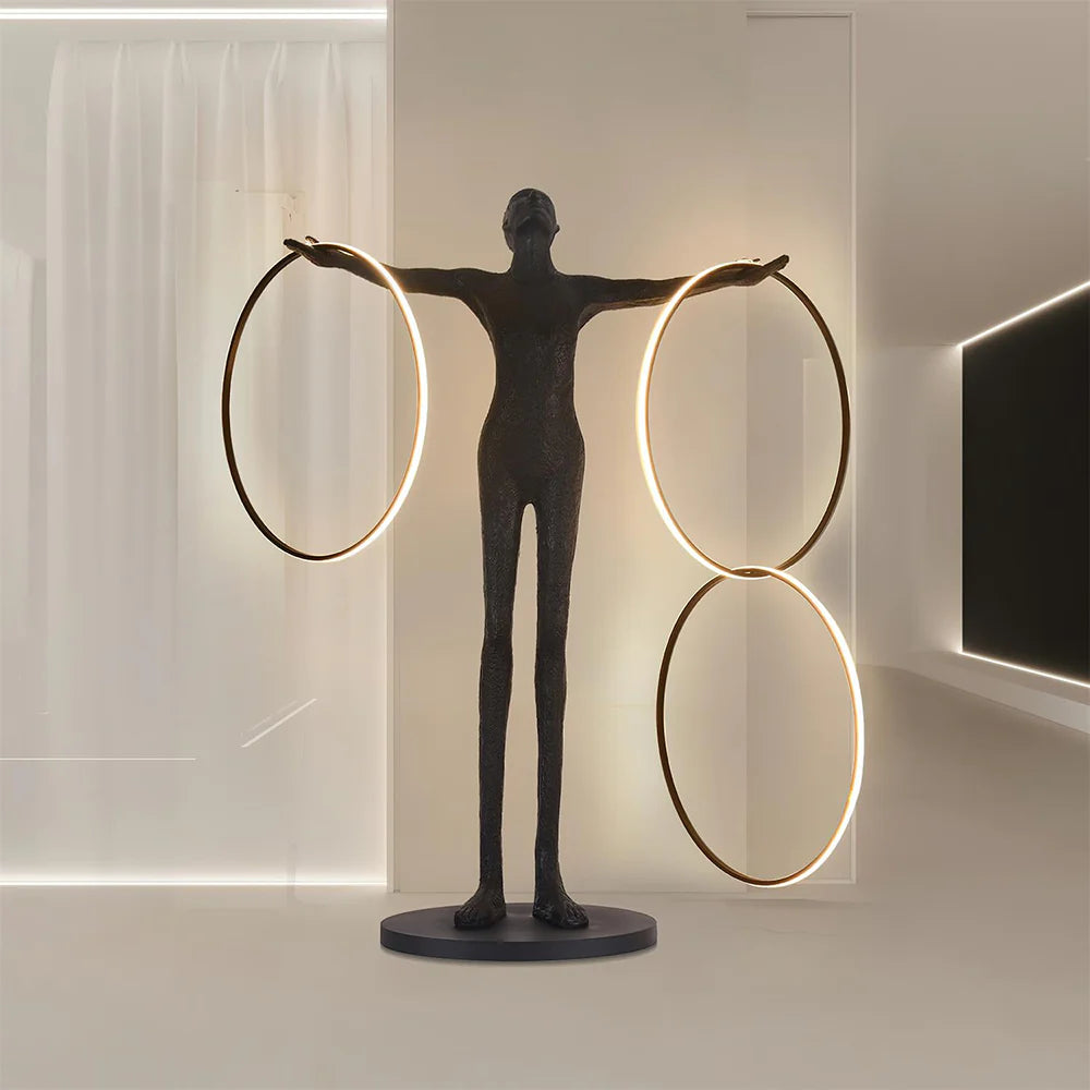 Liva Sculpture Ring Figure Floor Lamp - Nuvé