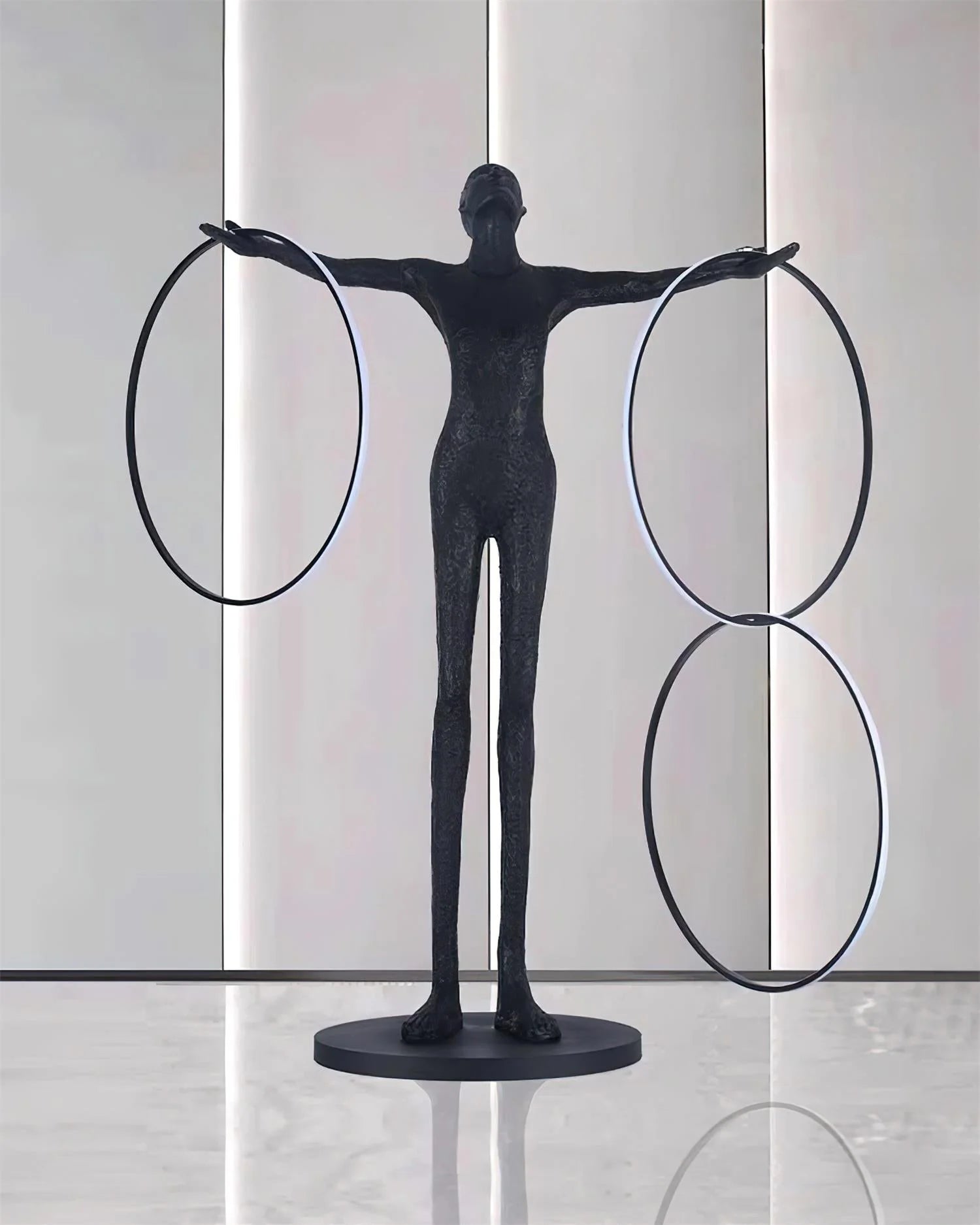 Liva Sculpture Ring Figure Floor Lamp - Nuvé