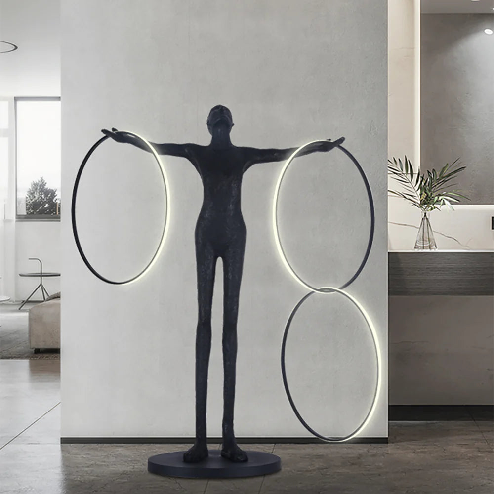 Liva Sculpture Ring Figure Floor Lamp - Nuvé