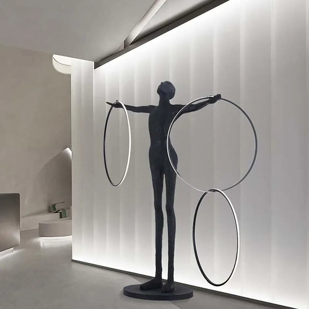 Liva Sculpture Ring Figure Floor Lamp - Nuvé