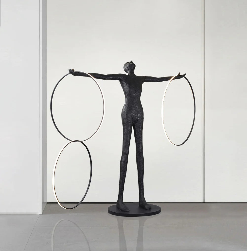Liva Sculpture Ring Figure Floor Lamp - Nuvé