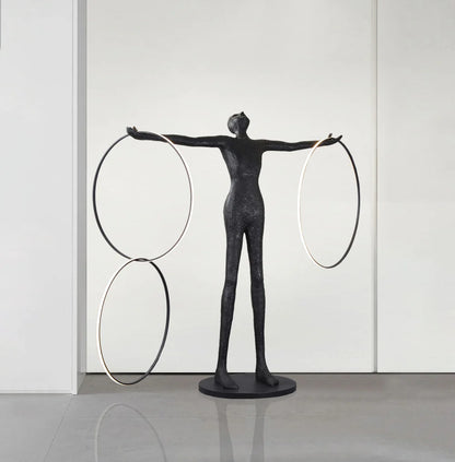 Liva Sculpture Ring Figure Floor Lamp - Nuvé