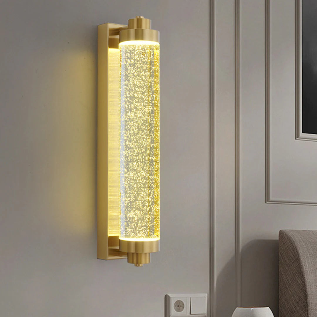 Long Tube Bubble Crystal Wall Lamp - Nuvé