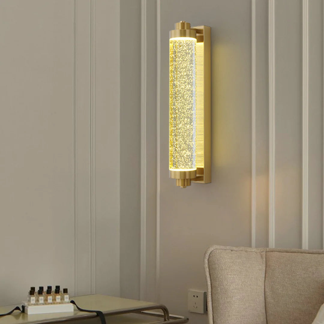 Long Tube Bubble Crystal Wall Lamp - Nuvé