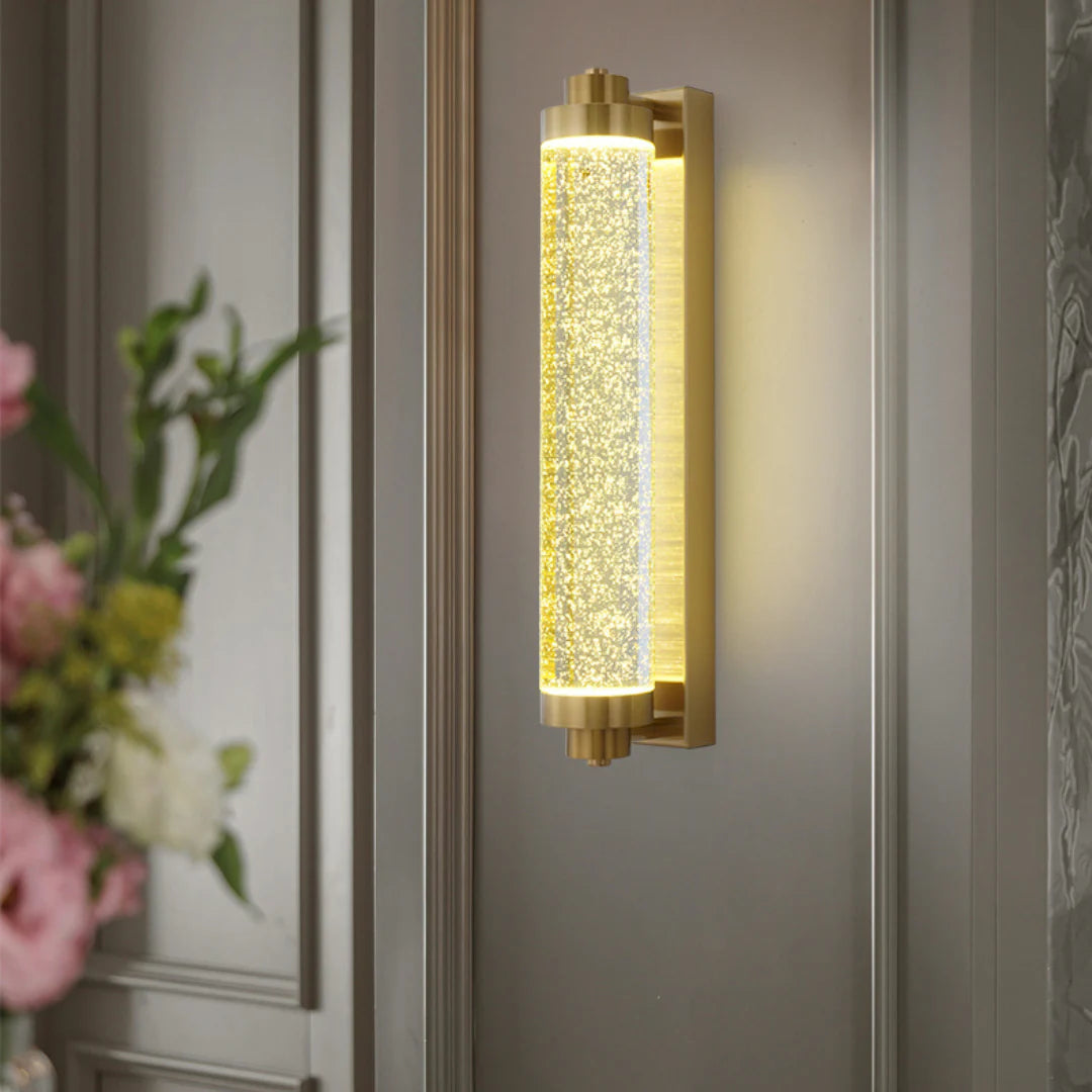 Long Tube Bubble Crystal Wall Lamp - Nuvé