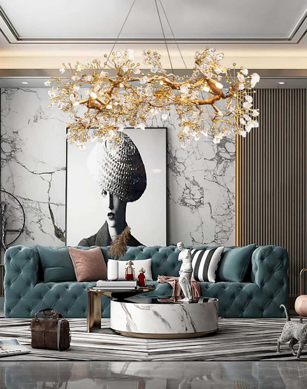 Lorna Berry Branch Shape Glass Chandelier - Nuvé