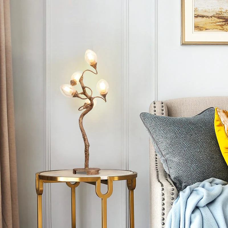 Lotus Brass Table Lamp - Nuvé