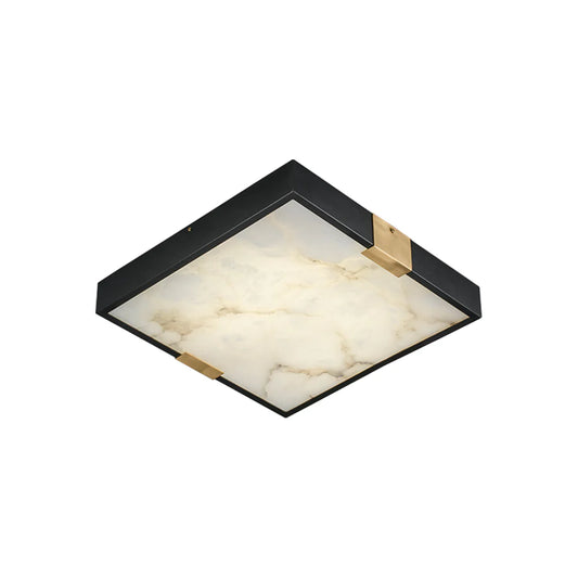 Square Lucien Alabaster ceiling light by Korewolamp featuring a soft alabaster shade and modern design for elegant interior lighting.