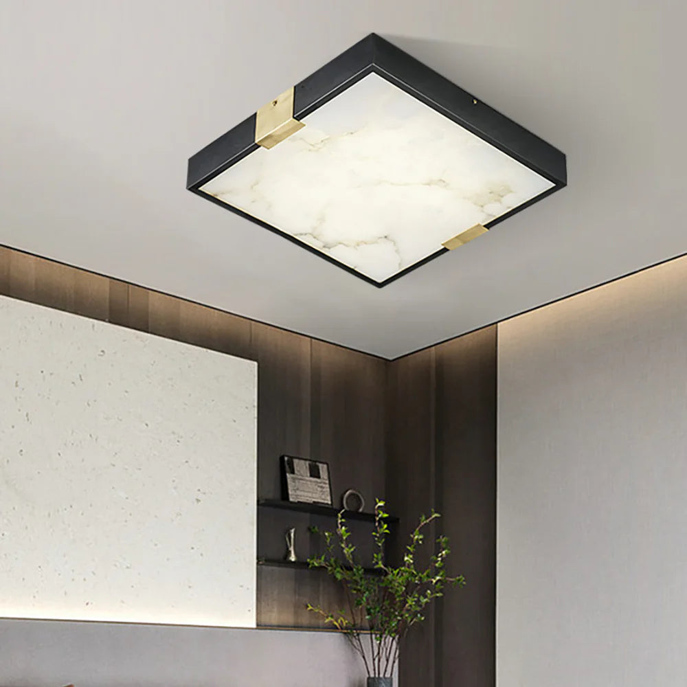 Square Lucien Alabaster Ceiling Light - Nuvé