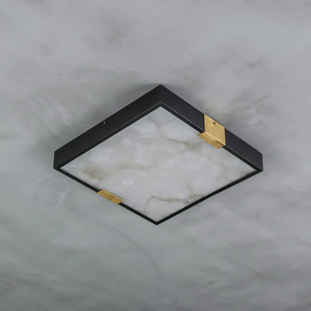Square Lucien Alabaster Ceiling Light - Nuvé
