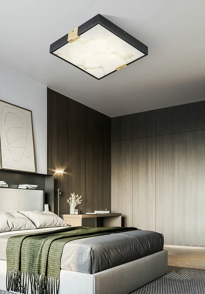 Square Lucien Alabaster Ceiling Light - Nuvé